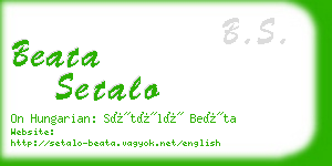 beata setalo business card